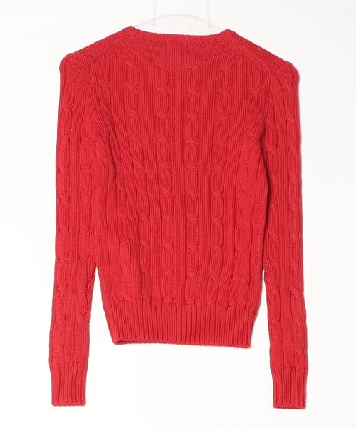 POLO RALPH LAUREN（ポロ ラルフ ローレン）の「ケーブルニット コットン クルーネック セーター（ニット/セーター・レディース・レッド・XXS/XS/S/M）」の7枚目の写真