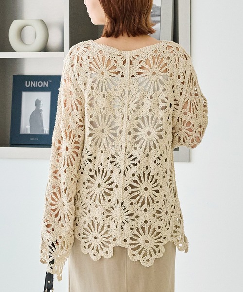 LAVEANGE（ラビアンジェ）の「クロシェニットプルオーバー（ニット/セーター・レディース・ブラック/アイボリー・F）」の17枚目の写真