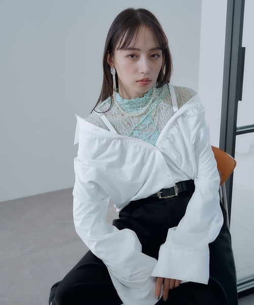 HARE（ハレ）の「マルチWAYオフショルシャツ(HARE)（シャツ/ブラウス・レディース・ブルー/ブラック/ホワイト・FREE）」の2枚目の写真