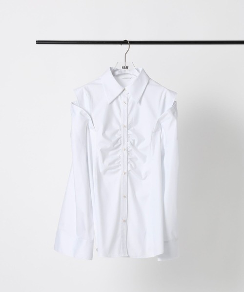 HARE（ハレ）の「マルチWAYオフショルシャツ(HARE)（シャツ/ブラウス・レディース・ブルー/ブラック/ホワイト・FREE）」の4枚目の写真