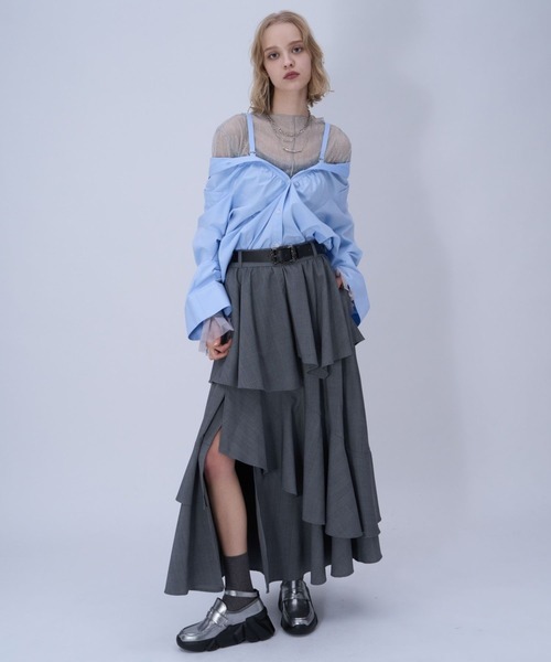 HARE（ハレ）の「マルチWAYオフショルシャツ(HARE)（シャツ/ブラウス・レディース・ブルー/ブラック/ホワイト・FREE）」の9枚目の写真