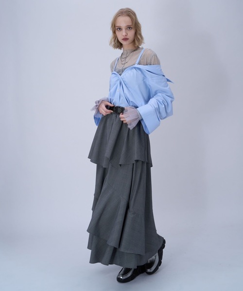 HARE（ハレ）の「マルチWAYオフショルシャツ(HARE)（シャツ/ブラウス・レディース・ブルー/ブラック/ホワイト・FREE）」の10枚目の写真