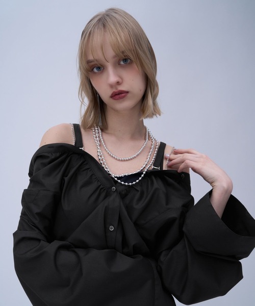 HARE（ハレ）の「マルチWAYオフショルシャツ(HARE)（シャツ/ブラウス・レディース・ブルー/ブラック/ホワイト・FREE）」の17枚目の写真