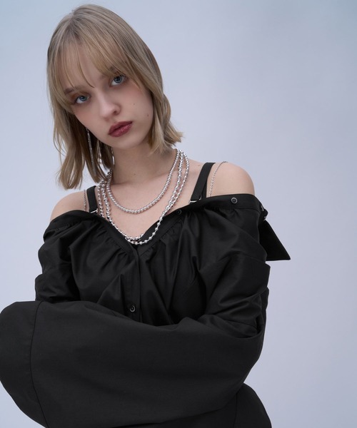 HARE（ハレ）の「マルチWAYオフショルシャツ(HARE)（シャツ/ブラウス・レディース・ブルー/ブラック/ホワイト・FREE）」の18枚目の写真