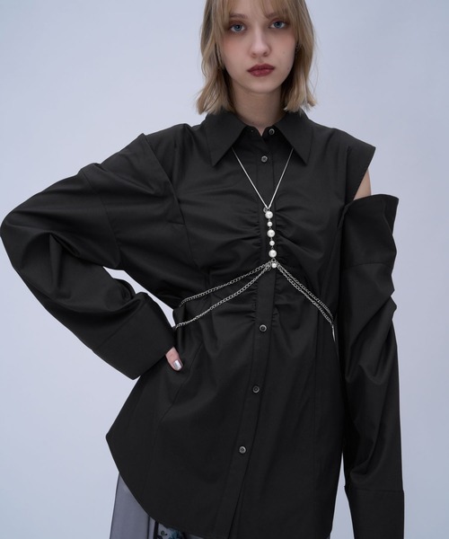 HARE（ハレ）の「マルチWAYオフショルシャツ(HARE)（シャツ/ブラウス・レディース・ブルー/ブラック/ホワイト・FREE）」の21枚目の写真