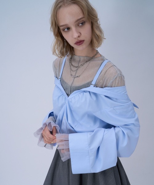 HARE（ハレ）の「マルチWAYオフショルシャツ(HARE)（シャツ/ブラウス・レディース・ブルー/ブラック/ホワイト・FREE）」の22枚目の写真