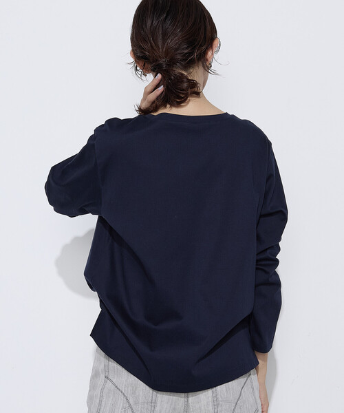 COMME CA(コムサ)の「スーピマバイオシルスムース プリントTシャツ(Tシャツ/カットソー・レディース・トップグレー/ネイビー/ホワイト・9号/11号)」の9枚目の写真