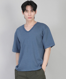 無地Vネック半袖TシャツVSR-881エジプシャンブルー