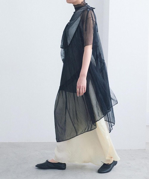 I am I in fact...（アイアムアイインファクト）の「_halfmoon skirt（スカート・レディース・ブラック/アイボリー/グレー・FREE）」の4枚目の写真