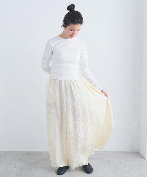 I am I in fact...（アイアムアイインファクト）の「_halfmoon skirt（スカート・レディース・ブラック/アイボリー/グレー・FREE）」の5枚目の写真