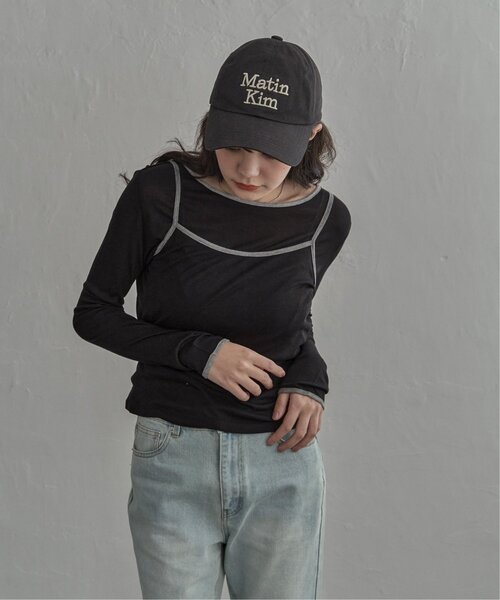 notch.(ノッチ)の「バイカラーロンT&キャミセット(Tシャツ/カットソー・レディース・ライトグレー/グレー/ブラック・M)」の7枚目の写真