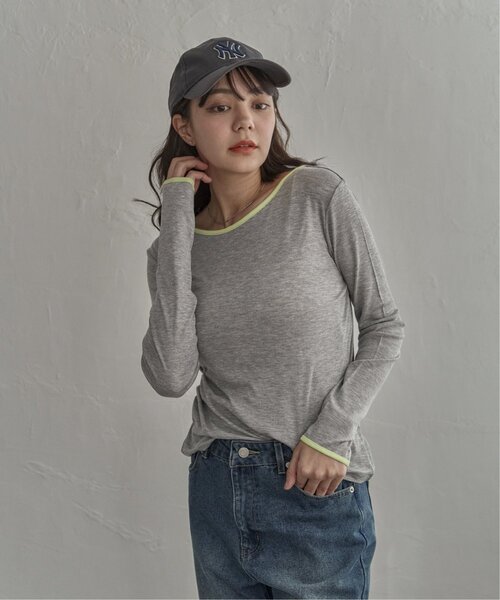 notch.(ノッチ)の「バイカラーロンT&キャミセット(Tシャツ/カットソー・レディース・ライトグレー/グレー/ブラック・M)」の15枚目の写真