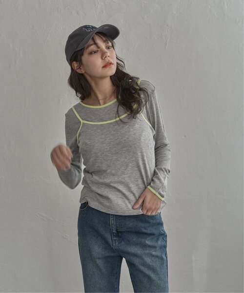 notch.(ノッチ)の「バイカラーロンT&キャミセット(Tシャツ/カットソー・レディース・ライトグレー/グレー/ブラック・M)」の22枚目の写真