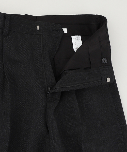 ATON（エイトン）の「ATON（エイトン）TWIST WOOL LINEN STANDARD PANTS（スラックス・メンズ・ブラック/ネイビー・2/6/4）」の5枚目の写真