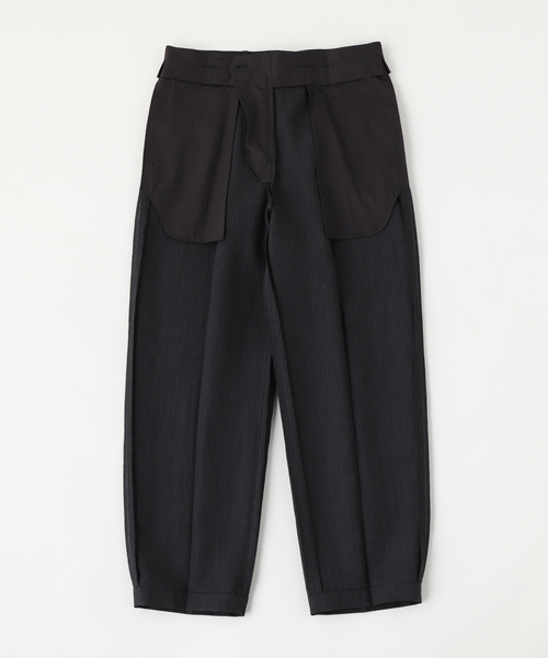 ATON（エイトン）の「ATON（エイトン）TWIST WOOL LINEN STANDARD PANTS（スラックス・メンズ・ブラック/ネイビー・2/6/4）」の6枚目の写真