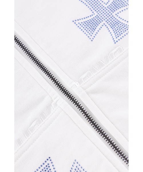 UNKNOWN LONDON(アンノウン・ロンドン)の「ジップフーディ|White x Blue Allover Cross Rhinestone Zip Hoodie|Unknown London(パーカー・メンズ・ホワイト・X-LARGE/LARGE/MEDIUM/SMALL)」の5枚目の写真