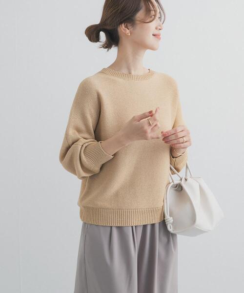 URBAN RESEARCH DOORS（アーバンリサーチドアーズ）の「リネン混スラブドルマンニット（ニット/セーター・レディース・オフホワイト/グレー系その他/ベージュ系その他・FREE）」の3枚目の写真