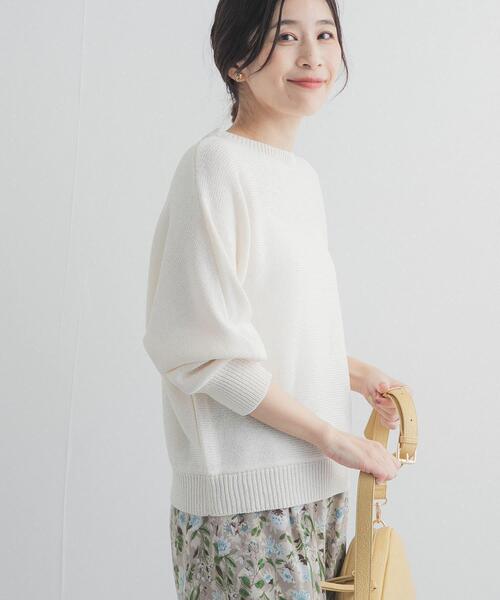 URBAN RESEARCH DOORS（アーバンリサーチドアーズ）の「リネン混スラブドルマンニット（ニット/セーター・レディース・オフホワイト/グレー系その他/ベージュ系その他・FREE）」の6枚目の写真