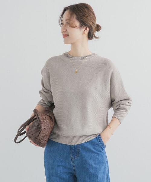 URBAN RESEARCH DOORS（アーバンリサーチドアーズ）の「リネン混スラブドルマンニット（ニット/セーター・レディース・オフホワイト/グレー系その他/ベージュ系その他・FREE）」の14枚目の写真