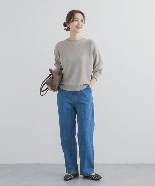 URBAN RESEARCH DOORS（アーバンリサーチドアーズ）の「リネン混スラブドルマンニット（ニット/セーター・レディース・オフホワイト/グレー系その他/ベージュ系その他・FREE）」の18枚目の写真