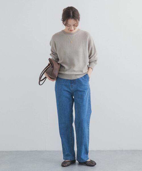 URBAN RESEARCH DOORS（アーバンリサーチドアーズ）の「リネン混スラブドルマンニット（ニット/セーター・レディース・オフホワイト/グレー系その他/ベージュ系その他・FREE）」の19枚目の写真