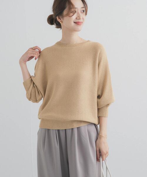 URBAN RESEARCH DOORS（アーバンリサーチドアーズ）の「リネン混スラブドルマンニット（ニット/セーター・レディース・オフホワイト/グレー系その他/ベージュ系その他・FREE）」の22枚目の写真