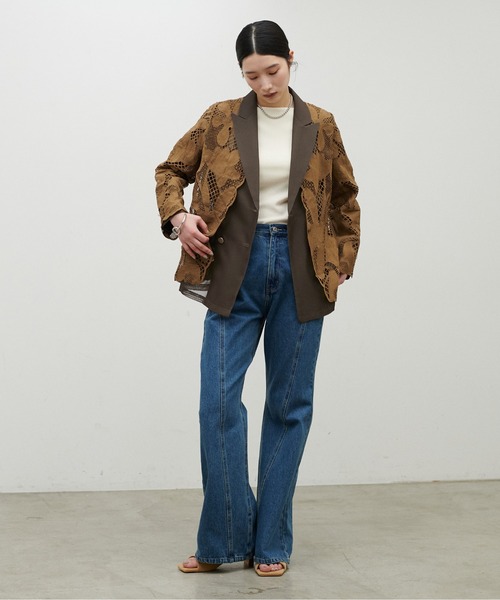 LARUTA（ラルータ）の「【LARUTA】メタル釦メッシュジャケット（テーラードジャケット・レディース・グレイッシュベージュ/カーキ/ブラック・FREE）」の12枚目の写真