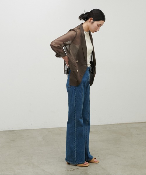 LARUTA（ラルータ）の「【LARUTA】メタル釦メッシュジャケット（テーラードジャケット・レディース・グレイッシュベージュ/カーキ/ブラック・FREE）」の20枚目の写真