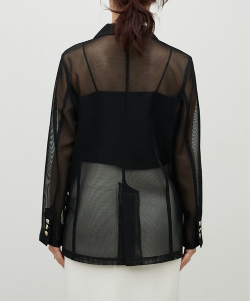 LARUTA（ラルータ）の「【LARUTA】メタル釦メッシュジャケット（テーラードジャケット・レディース・グレイッシュベージュ/カーキ/ブラック・FREE）」の15枚目の写真