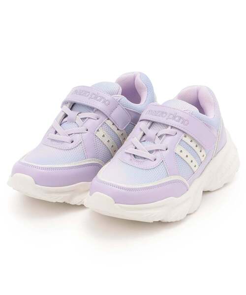 チャーム付 ハートベルクロスニーカー（スニーカー）｜mezzo piano