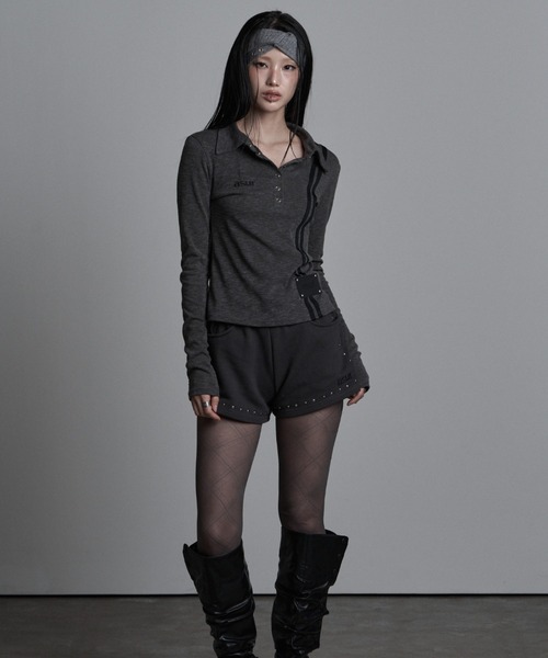 as you are(アズユーアー)の「◇ASYOUARE◇サイド ライン カラー ロング スリーブ SIDE LINE COLLAR LONG SLEEVE(ポロシャツ・レディース・ブラック/チャコール/ホワイト・FREE)」の15枚目の写真