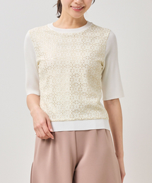 NARACAMICIE | 【NARACAMICIE】レースドッキングニットプルオーバー(ニット/セーター)