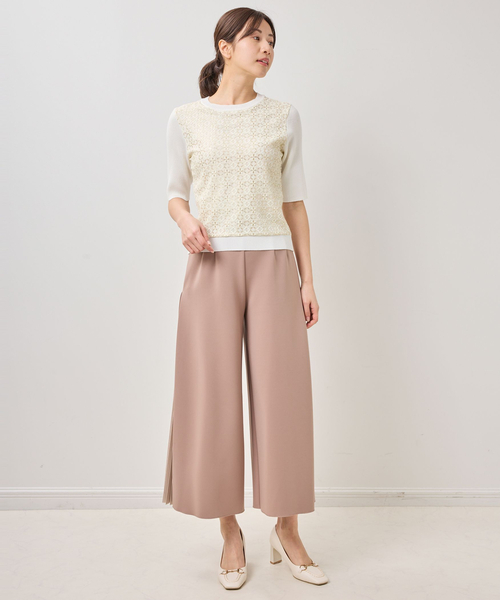 NARACAMICIE（ナラカミーチェ）の「【NARACAMICIE】レースドッキングニットプルオーバー（ニット/セーター・レディース・ブルー/ホワイト/ネイビー・M）」の15枚目の写真