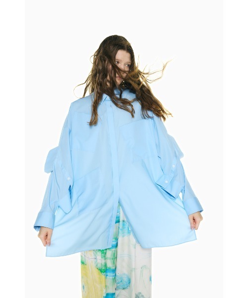 ENFOLD（エンフォルド）の「MANY CUFFS SHIRT（シャツ/ブラウス・レディース・グレー/ホワイト・38）」の5枚目の写真