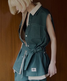 Ameri（アメリ）の「Dickies × Ameri N/S JACKET（ノーカラージャケット）」