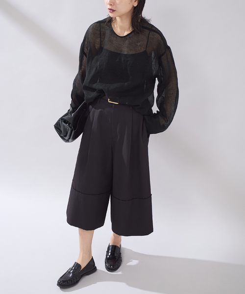 JOURNAL STANDARD（ジャーナルスタンダード）の「【osedit】 リネンメッシュ2WAY ブラウス（シャツ/ブラウス・レディース・ブラック/ブラウン・FREE）」の8枚目の写真