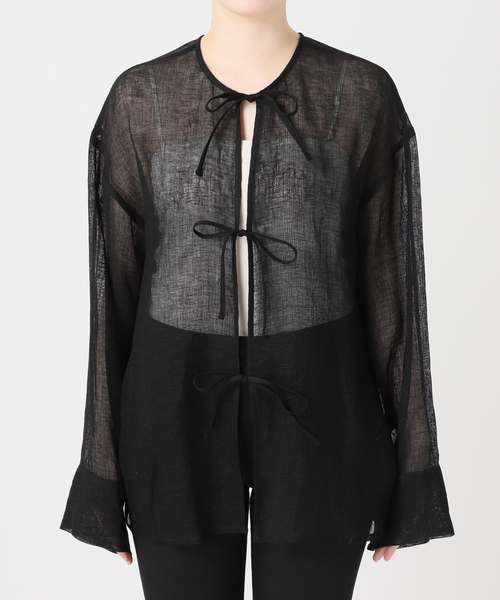 JOURNAL STANDARD（ジャーナルスタンダード）の「【osedit】 リネンメッシュ2WAY ブラウス（シャツ/ブラウス・レディース・ブラック/ブラウン・FREE）」の22枚目の写真