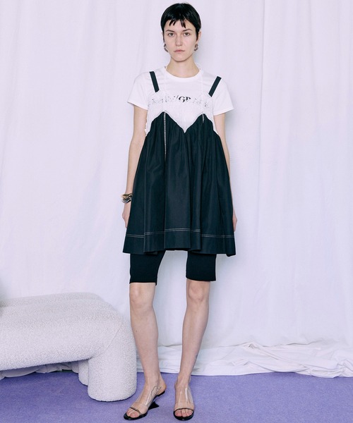 MAISON SPECIAL(メゾンスペシャル)の「【PRE-ORDER】Lace V-Neck Tunic/レースVネックチュニック(シャツ/ブラウス・レディース・ホワイト/ブラック/サックスブルー・FREE)」の5枚目の写真