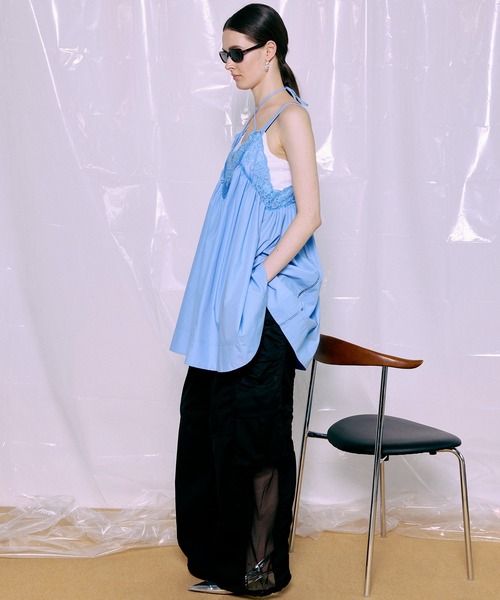 MAISON SPECIAL(メゾンスペシャル)の「【PRE-ORDER】Lace V-Neck Tunic/レースVネックチュニック(シャツ/ブラウス・レディース・ホワイト/ブラック/サックスブルー・FREE)」の12枚目の写真