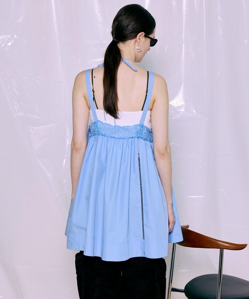 MAISON SPECIAL(メゾンスペシャル)の「【PRE-ORDER】Lace V-Neck Tunic/レースVネックチュニック(シャツ/ブラウス・レディース・ホワイト/ブラック/サックスブルー・FREE)」の14枚目の写真