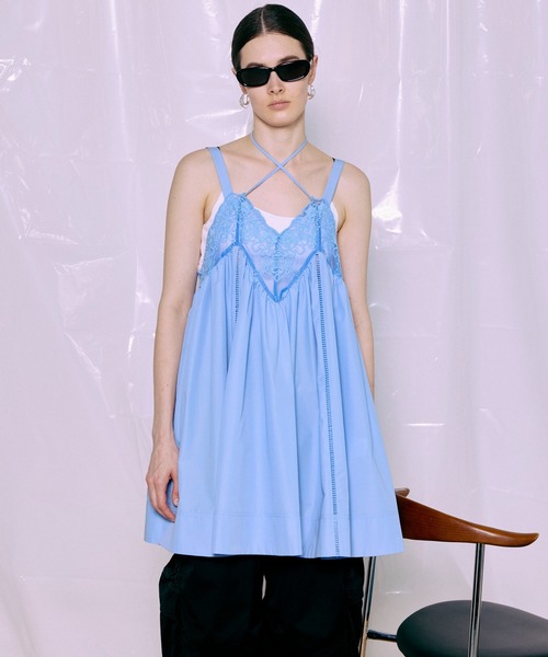 MAISON SPECIAL(メゾンスペシャル)の「【PRE-ORDER】Lace V-Neck Tunic/レースVネックチュニック(シャツ/ブラウス・レディース・ホワイト/ブラック/サックスブルー・FREE)」の15枚目の写真