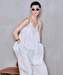 Maison Special フリル付きホワイトタンクトップ MAISON フリル付きホワイトタンクトップ Special Maison SPECIAL