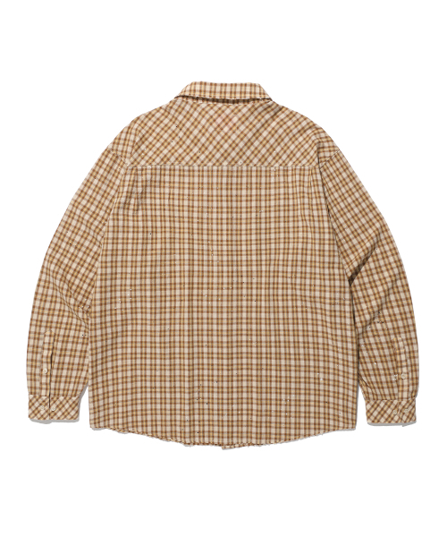 AECA（エイカ）の「PAINTED CHECK SHIRT-BEIGE（シャツ/ブラウス・レディース・その他・S/M/L）」の6枚目の写真