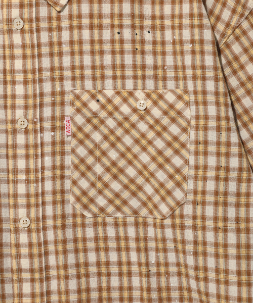 AECA（エイカ）の「PAINTED CHECK SHIRT-BEIGE（シャツ/ブラウス・レディース・その他・S/M/L）」の8枚目の写真
