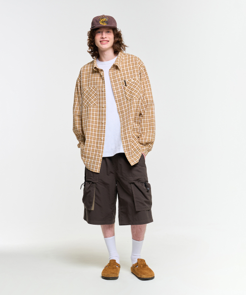 AECA（エイカ）の「PAINTED CHECK SHIRT-BEIGE（シャツ/ブラウス・レディース・その他・S/M/L）」の9枚目の写真