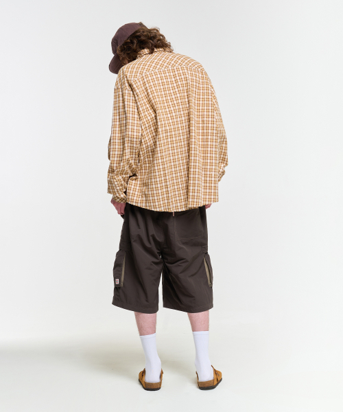 AECA（エイカ）の「PAINTED CHECK SHIRT-BEIGE（シャツ/ブラウス・レディース・その他・S/M/L）」の10枚目の写真