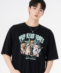 ラックモン オーバーサイズ 半袖Tシャツ ブラック