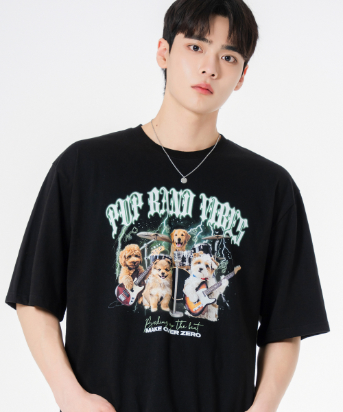 MOZMOZ(モズモズ)の「ラックモン オーバーサイズ 半袖Tシャツ ブラック(Tシャツ/カットソー・レディース・その他・1/2/3)」の1枚目の写真