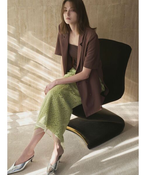 ELENDEEK（エレンディーク）の「ハーフスリーブテックジャケット【吸水速乾/UVカット/接触冷感】（テーラードジャケット・レディース・ブラック/ベージュ/ブラウン・FREE）」の6枚目の写真