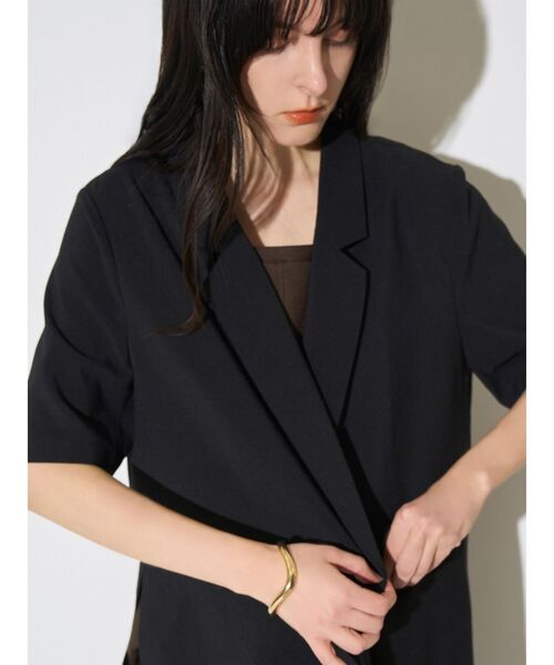 ELENDEEK（エレンディーク）の「ハーフスリーブテックジャケット【吸水速乾/UVカット/接触冷感】（テーラードジャケット・レディース・ブラック/ベージュ/ブラウン・FREE）」の20枚目の写真